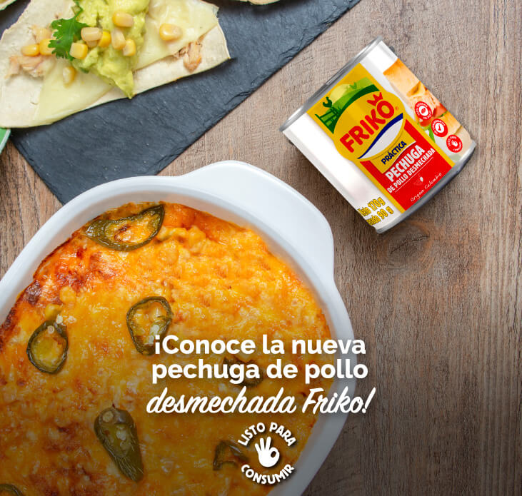 Pechuga de pollo desmechada en lata